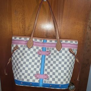 NOT authentic Louis checkerboard bag w wallet